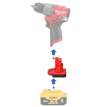 Charger l'image dans la galerie, Adaptateur de batterie DeWalt 20V vers Milwaukee 12V