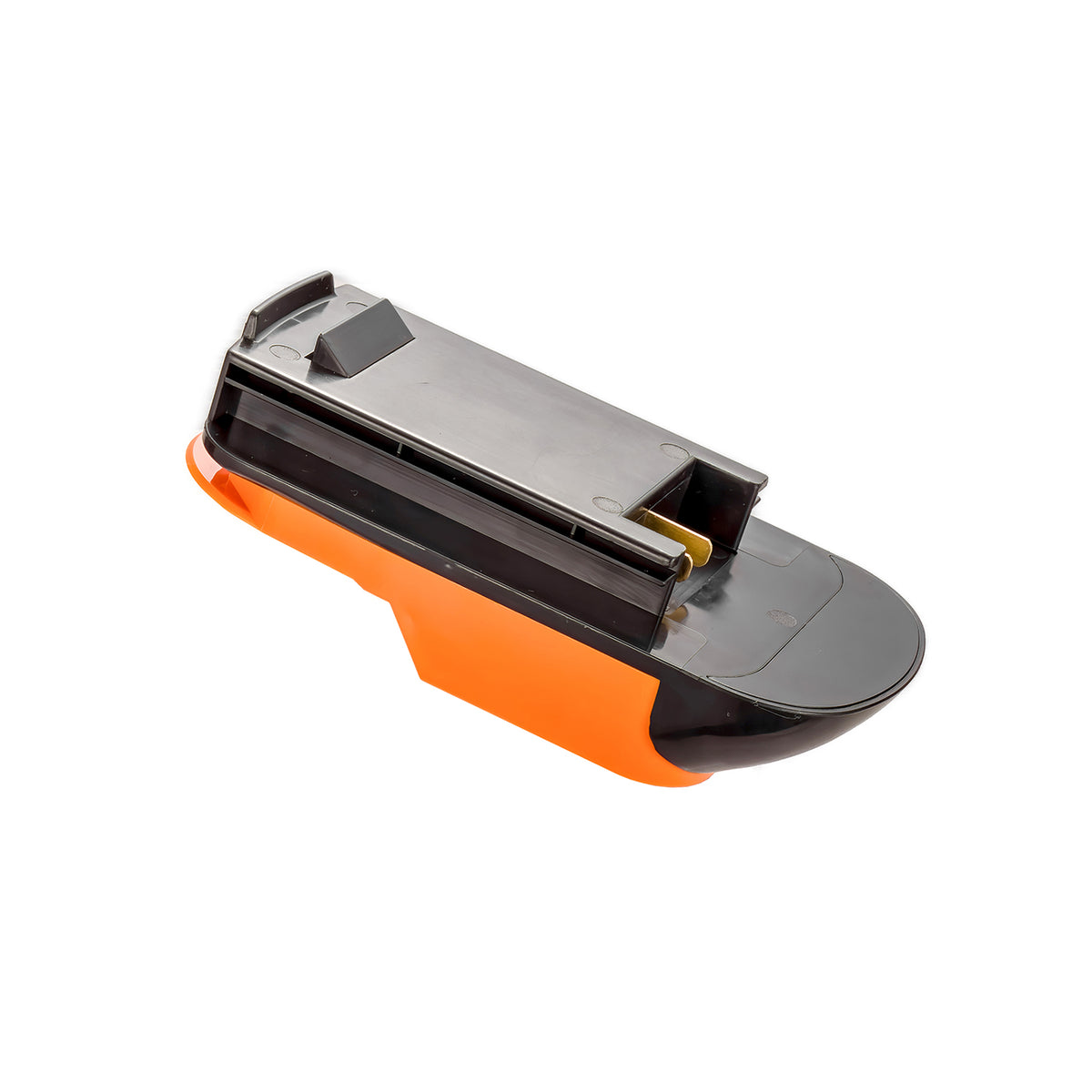 AEG 18V to Black and Decker 18V Ni-Cd battery adapter - tool-side connection with twin copper blades in the rail channel