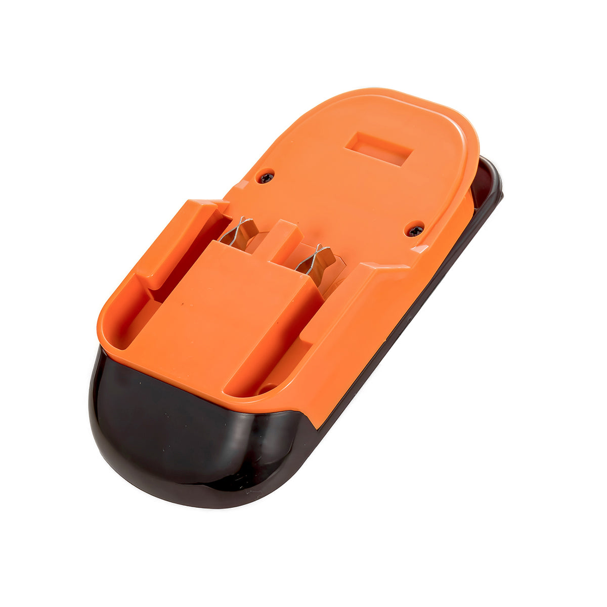 AEG 18V to Black and Decker 18V Ni-Cd battery adapter - battery-side connection with twin copper blades, two fixing screws