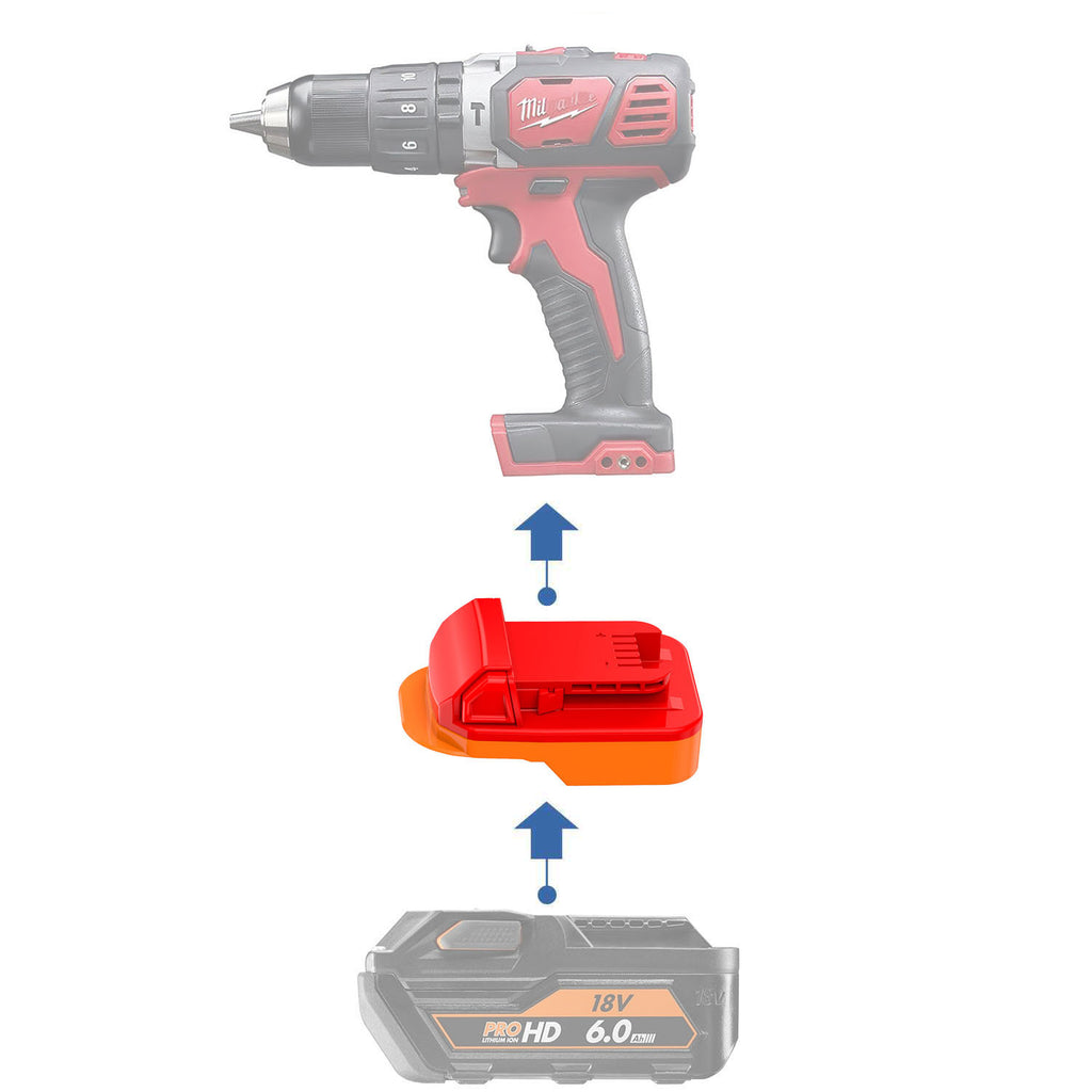 Adaptateur de batterie AEG 18V vers Milwaukee 18V