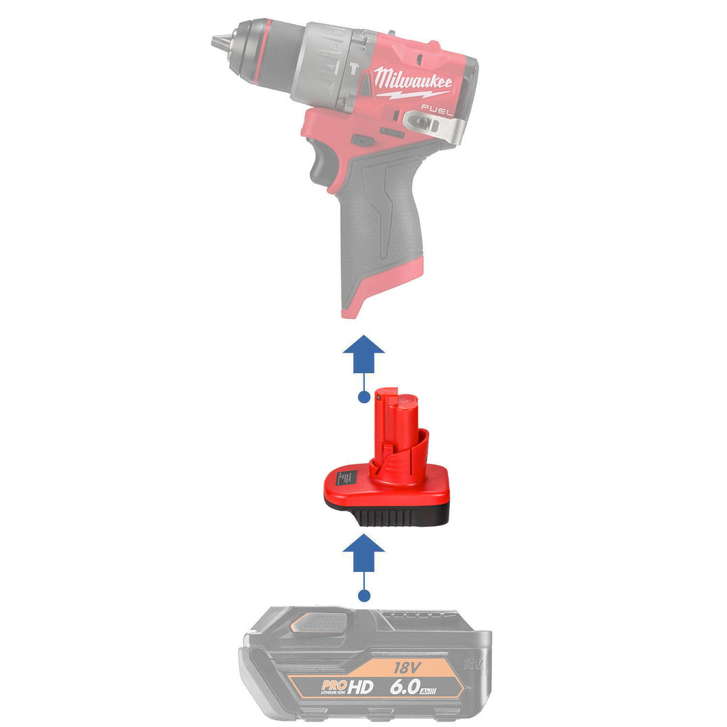 AEG 18V à Milwaukee 12V Adaptateur de Batterie