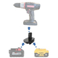 Milwaukee M18 to Craftsman 19.2V C3 Ni-Cd battery adapter - compatibility diagram showing battery, adapter and drill driver