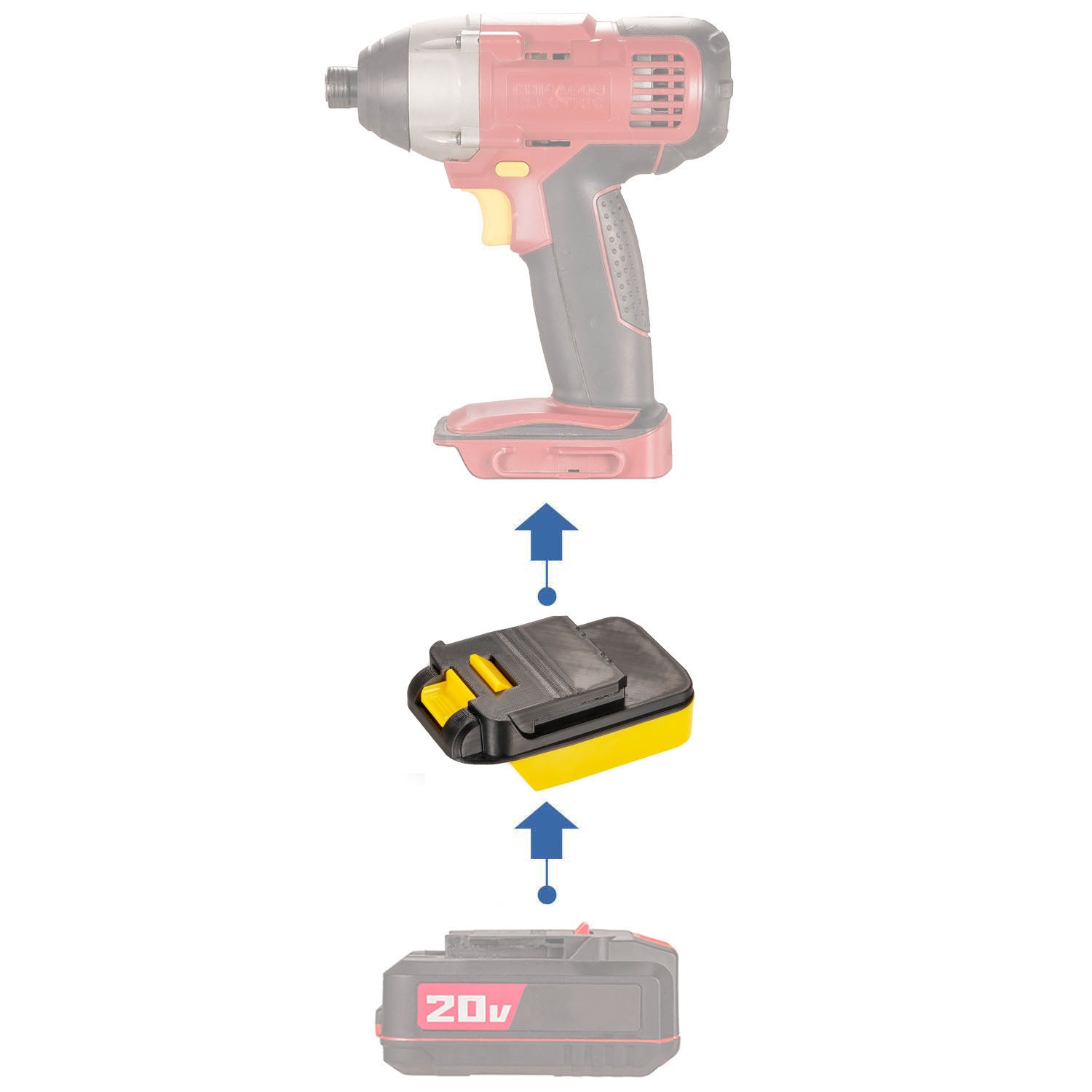 Adaptateur de batterie Bauer 20V vers Chicago Electric 18V