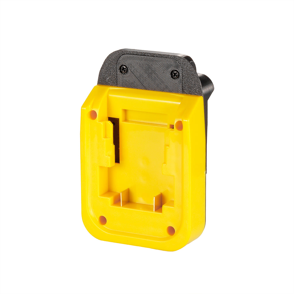 Bauer 20V to Chicago Electric 18V battery adapter - front view of the battery-side connection with twin terminal blades