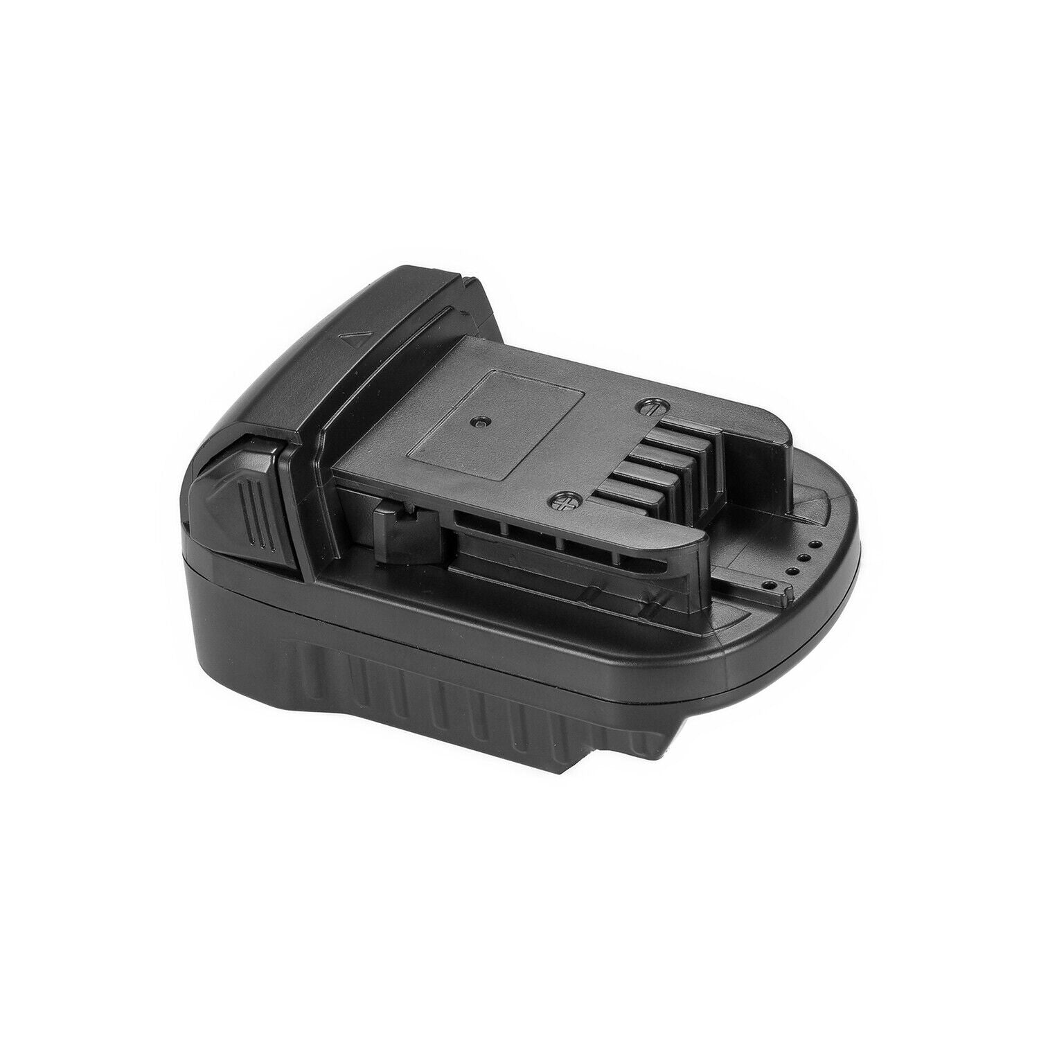Bauer 20V to Milwaukee M18 battery adapter - Milwaukee tool-side connection with its rails and terminal slots