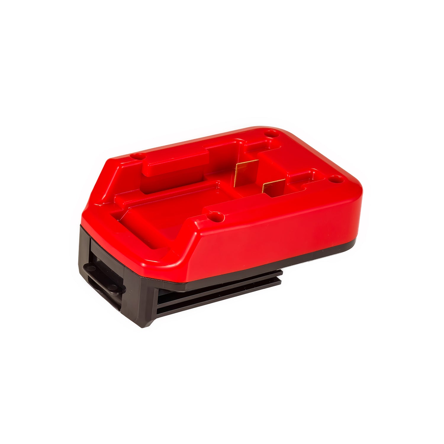 Black and Decker 20V to Porter Cable 18V Ni-Cd battery adapter - battery-side connection with twin copper blade terminals