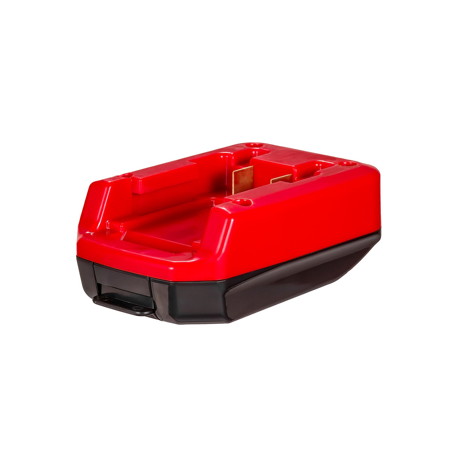 Black and Decker 20V to WORX 20V PowerShare (Orange) battery adapter - battery-side connection with twin copper blades