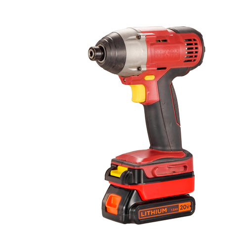 Black and Decker 20V to Chicago Electric 18V battery adapter - installed on a Chicago Electric impact driver
