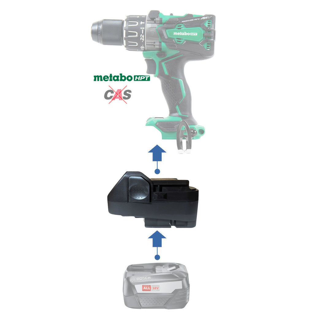 Adaptateur de batterie Bosch (Vert) 18V vers Metabo HPT 18V