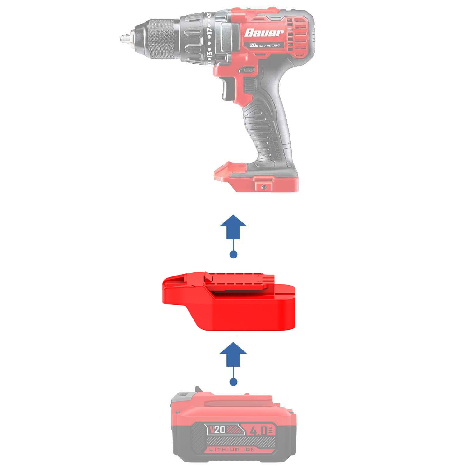 Adaptateur de batterie Craftsman 20V vers Bauer 20V