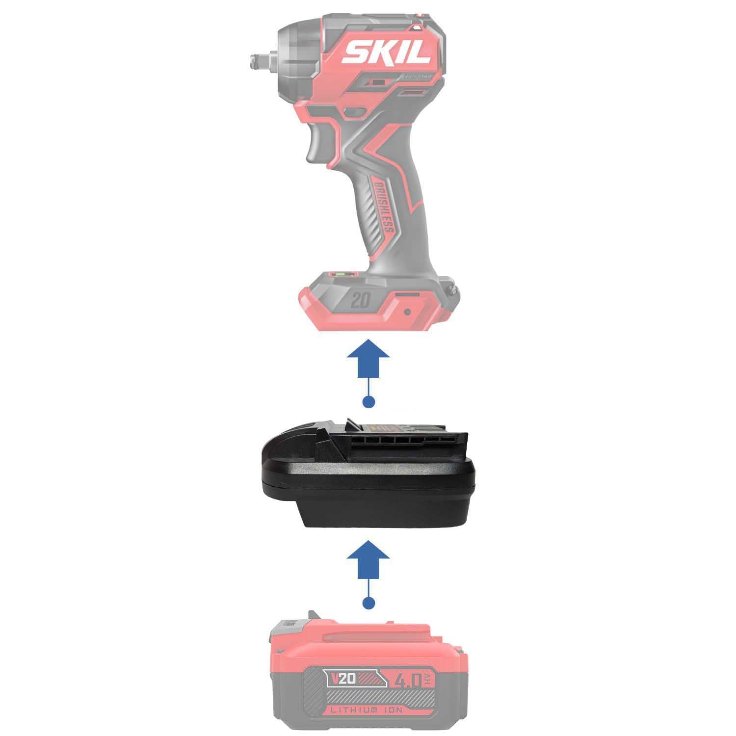Adaptateur de batterie Craftsman 20V vers SKIL 20V