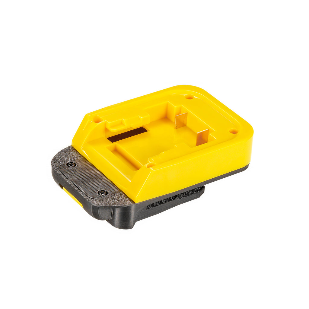 DeWalt 20V MAX to Chicago Electric 18V battery adapter - battery-side connection, pocket with twin terminal blades