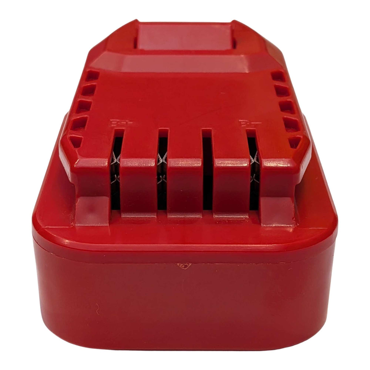 DeWalt 20V MAX to Craftsman 20V battery adapter - end view of the Craftsman tool-side connection, four terminal slots