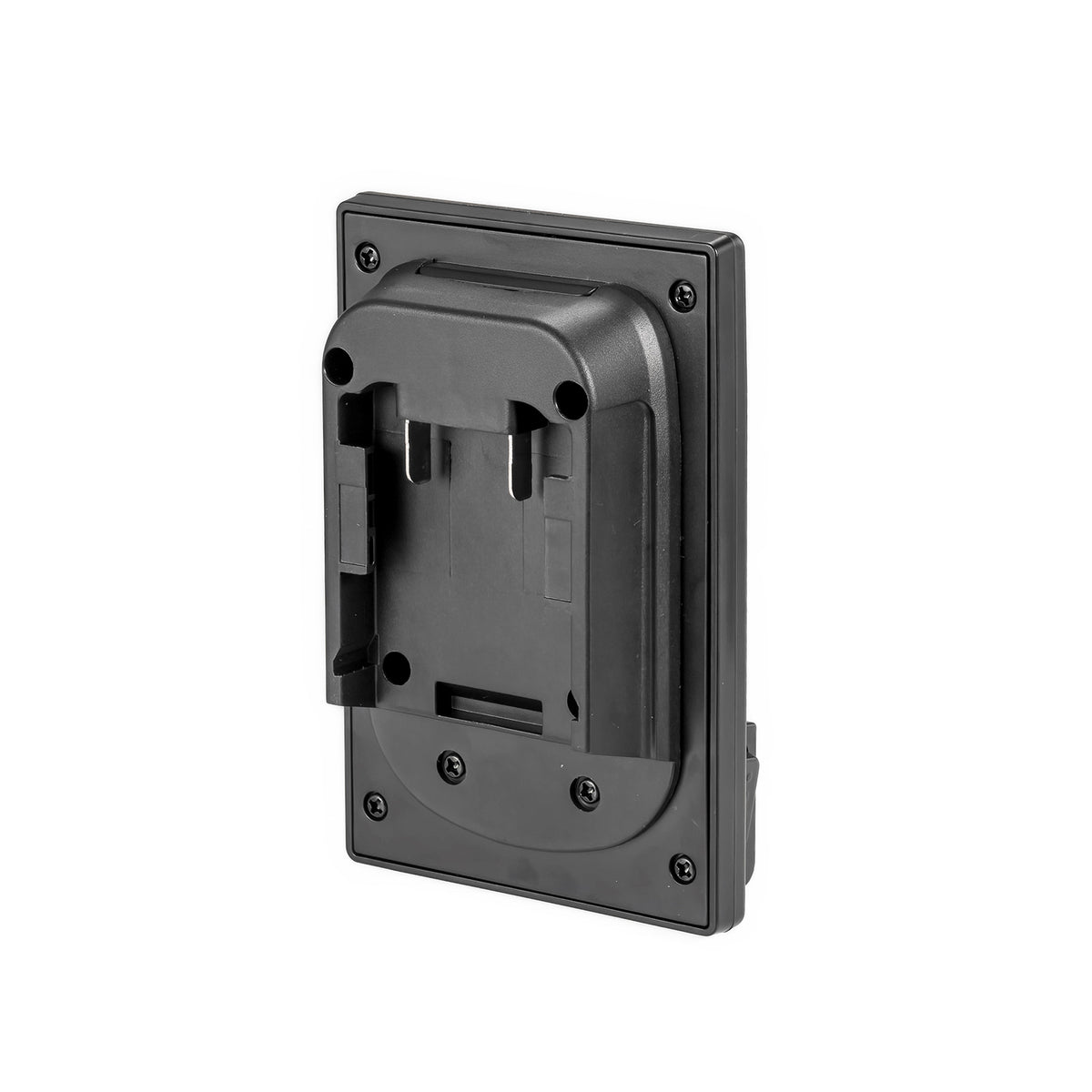 DeWalt 20V MAX to Hoover 20V ONEPWR battery adapter - battery-side connection, two terminal slots and guide rails