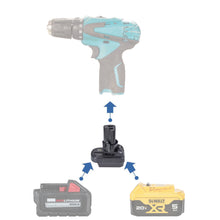 Charger l&#39;image dans la galerie, DeWalt 20V à Makita 10.8V CXT (Style Poteau) Adaptateur de Batterie
