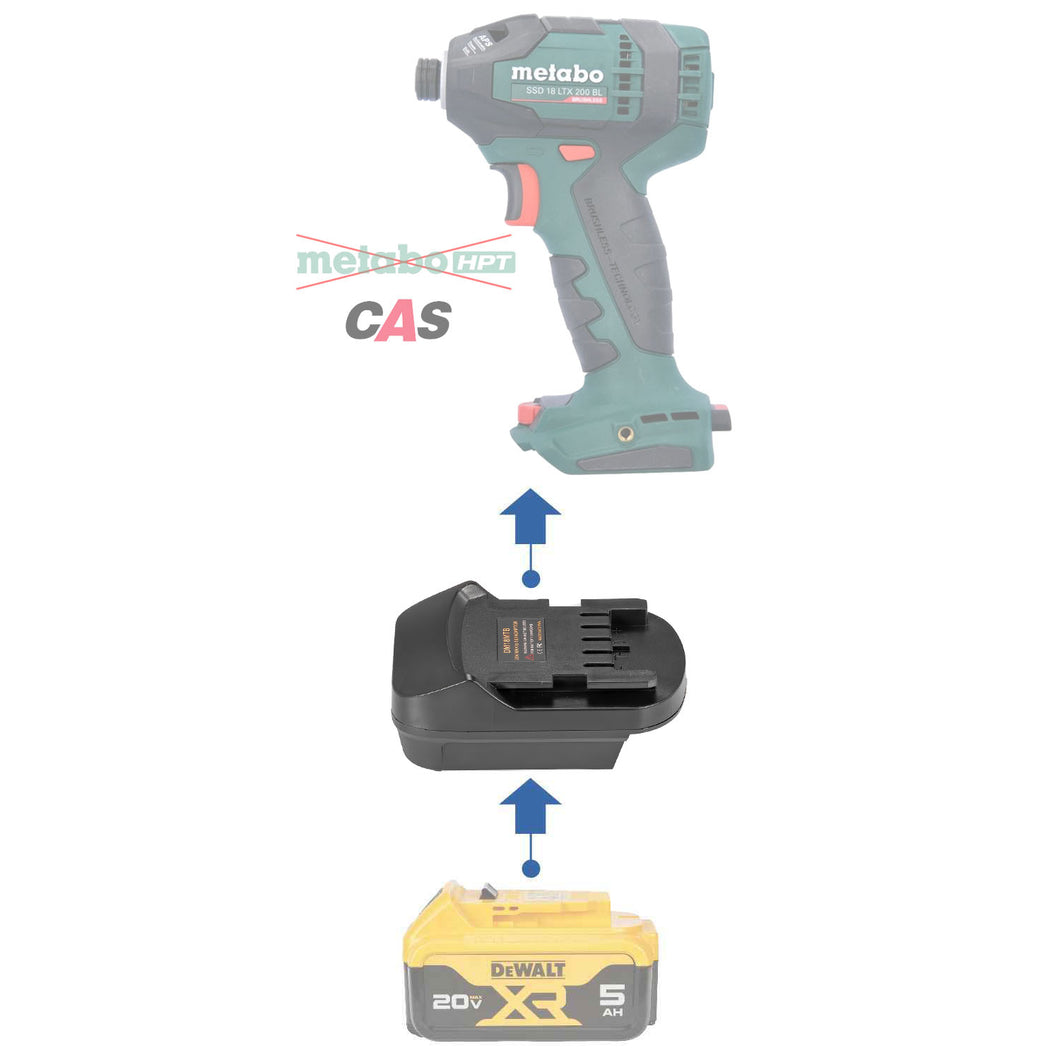DeWalt 20V à Metabo 18V CAS Adaptateur de Batterie