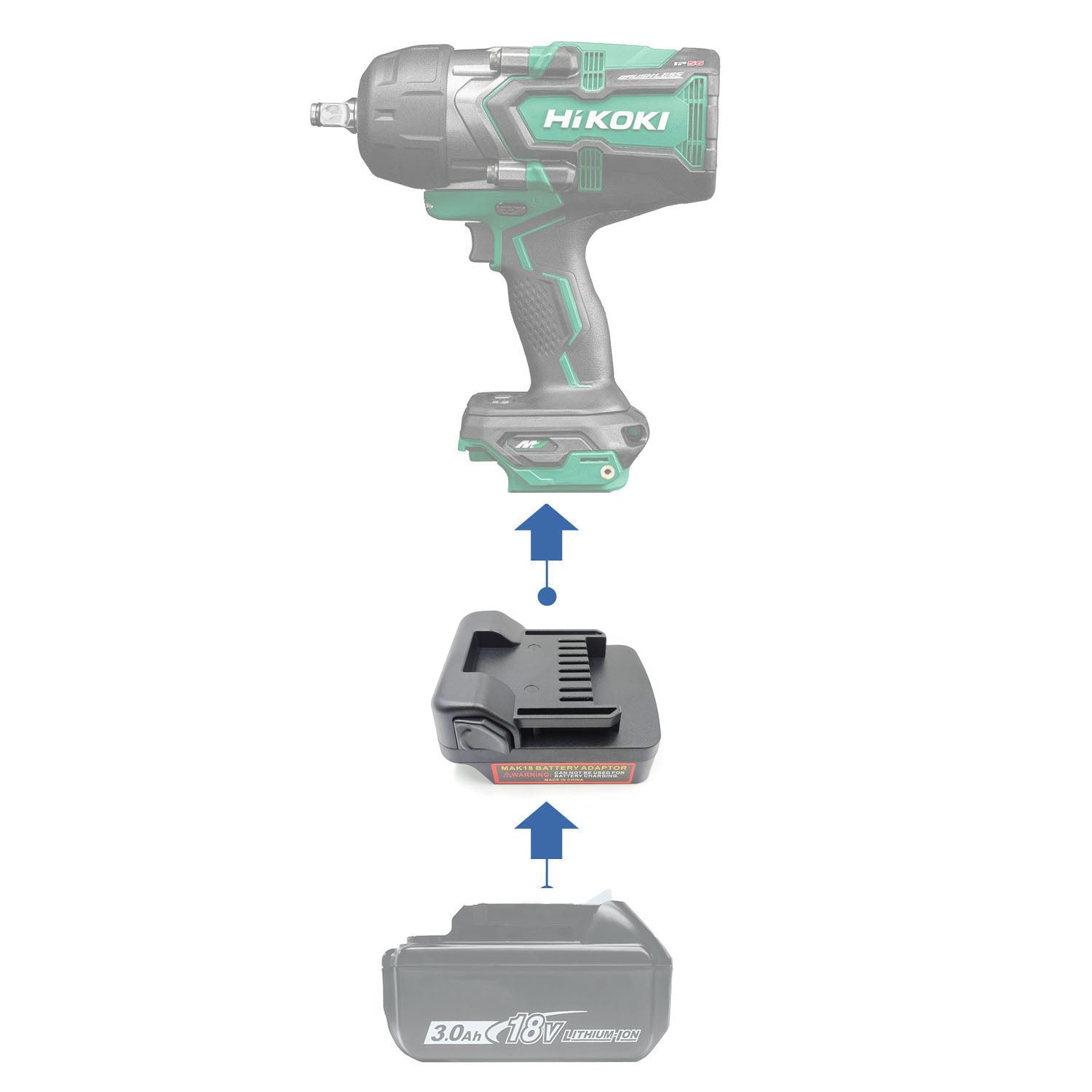 Adaptateur de batterie Makita 18V vers Hikoki 18V