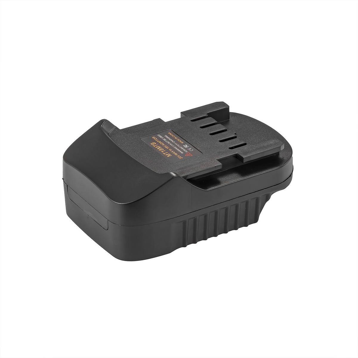 Makita 18V LXT to Metabo CAS 18V battery adapter - Metabo tool-side connection, terminal slots and locating rail