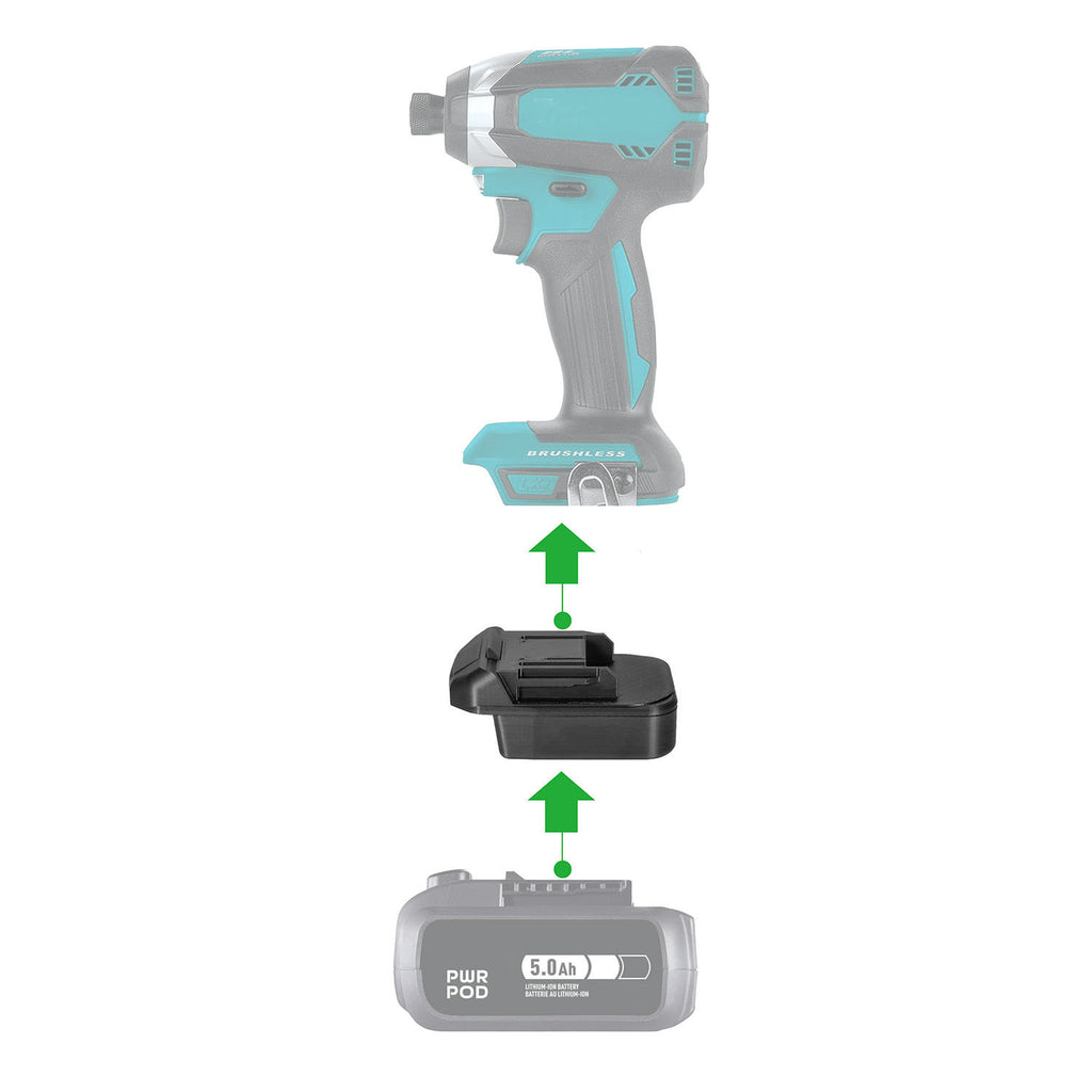 Mastercraft 20V (PWRPOD / Bleu) vers Makita 18V LXT Adaptateur de batterie