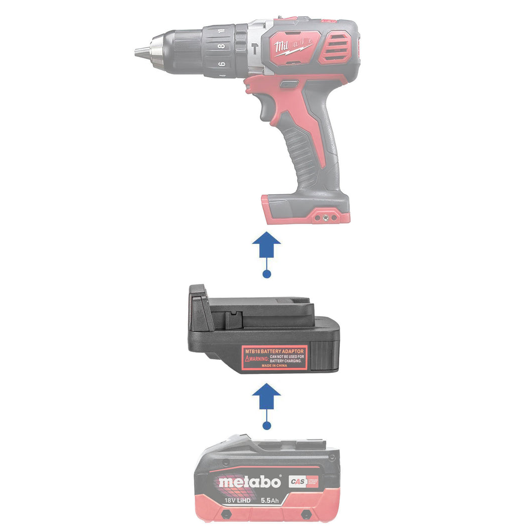 Metabo 18V CAS à Milwaukee 18V Adaptateur de Batterie