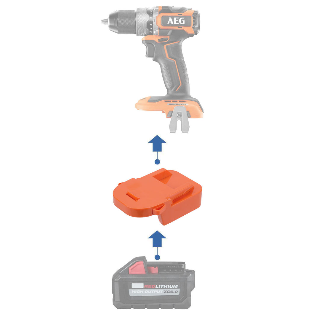 Milwaukee 18V à AEG 18V Adaptateur de Batterie