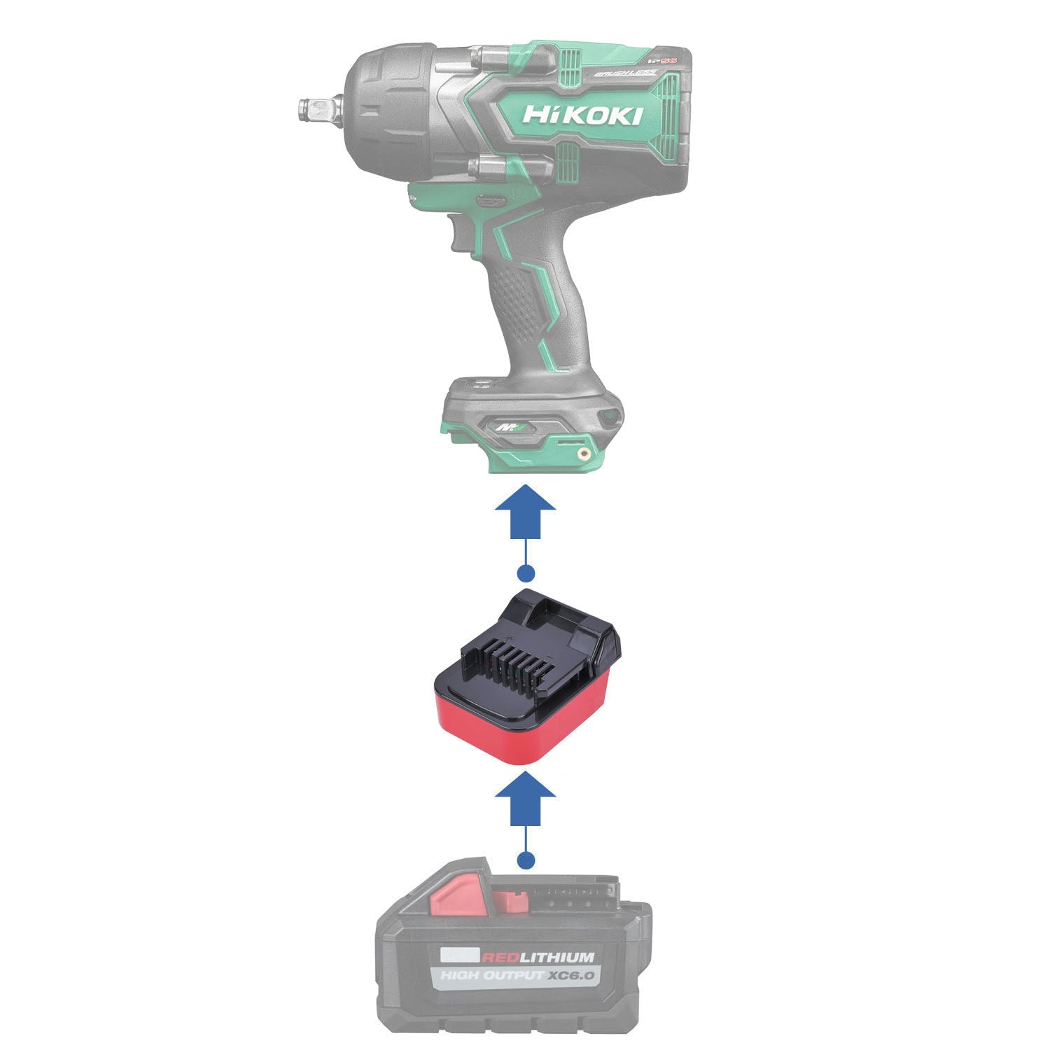 Adaptateur de batterie Milwaukee 18V vers Hikoki 18V