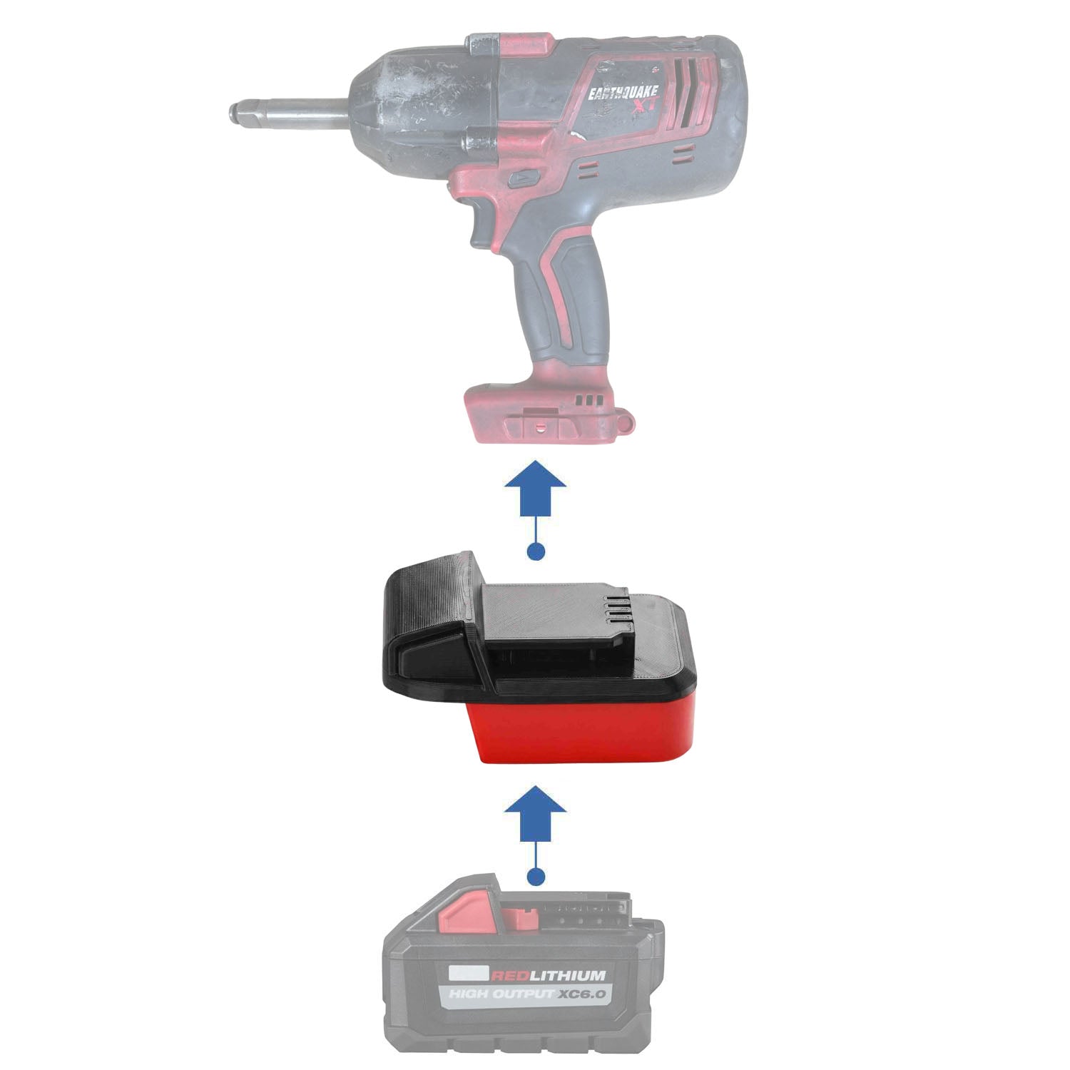 Milwaukee M18 vers Earthquake 20V XT Adaptateur de batterie