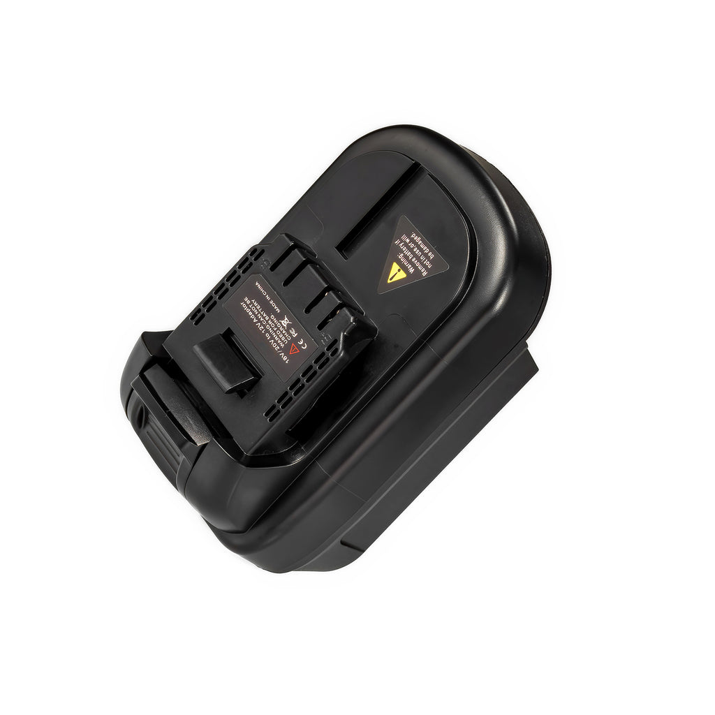 Milwaukee M18 to DeWalt 12V MAX battery adapter - 12V MAX tool-side connection, terminal slots and side vent slots