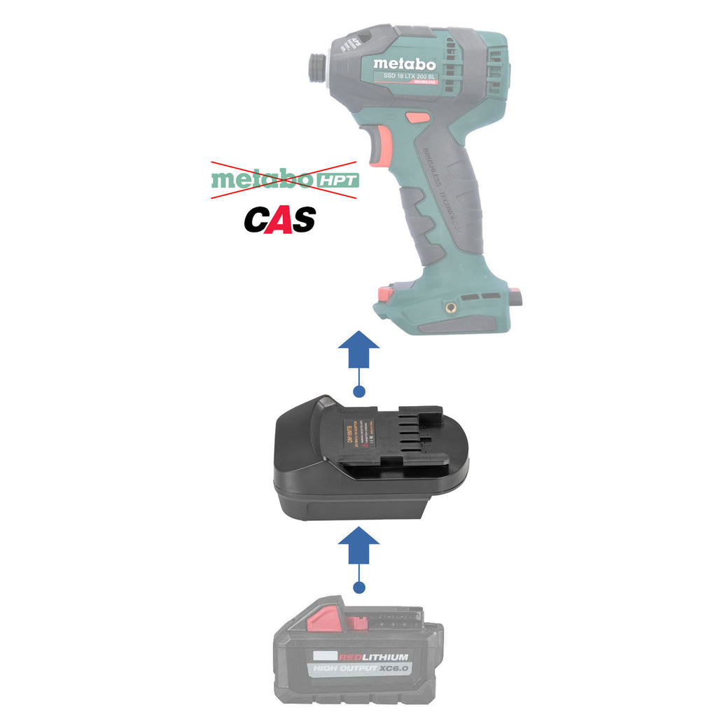 Milwaukee M18 vers Metabo CAS 18V Adaptateur de batterie