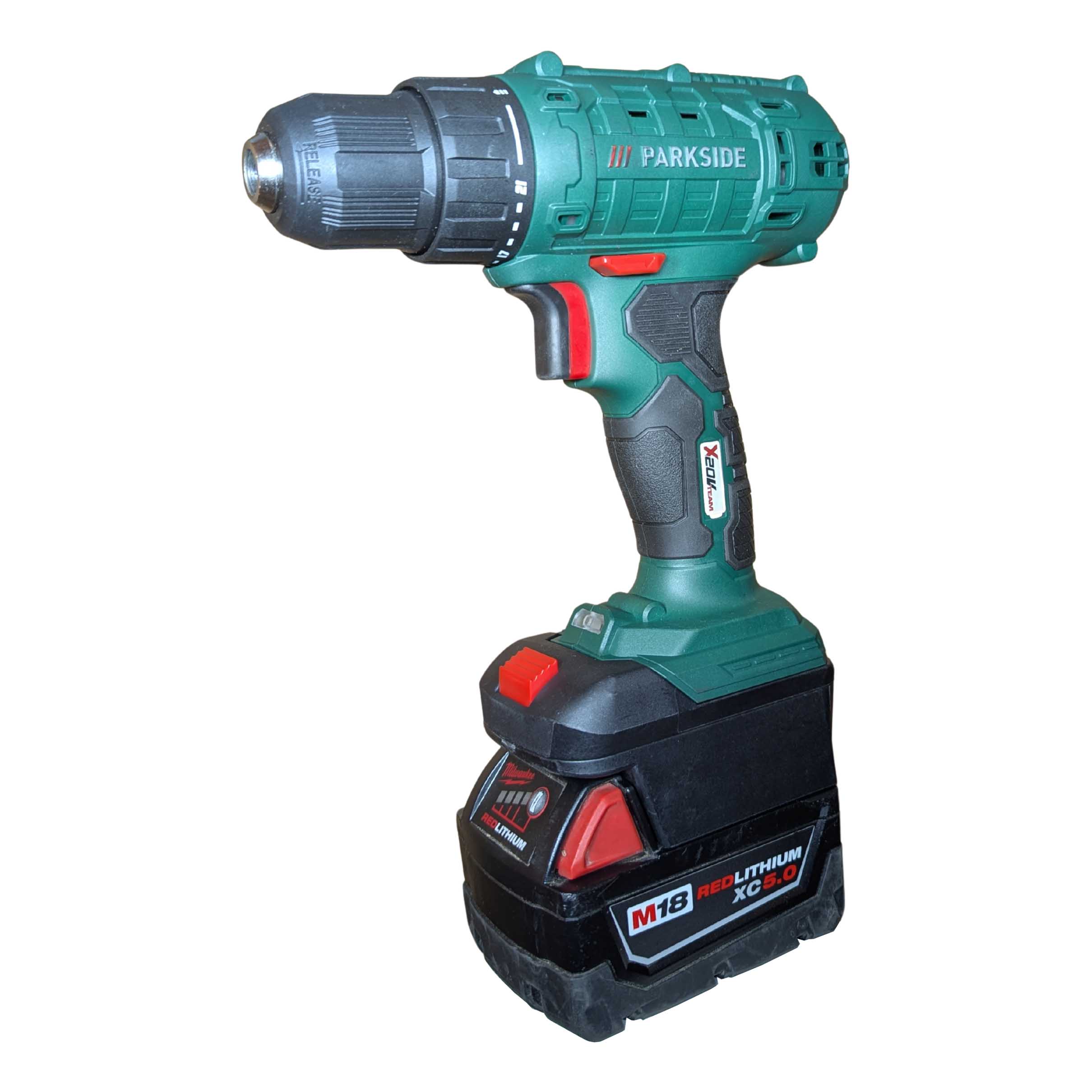 Adaptateur de batterie Milwaukee 18V vers Parkside X20V