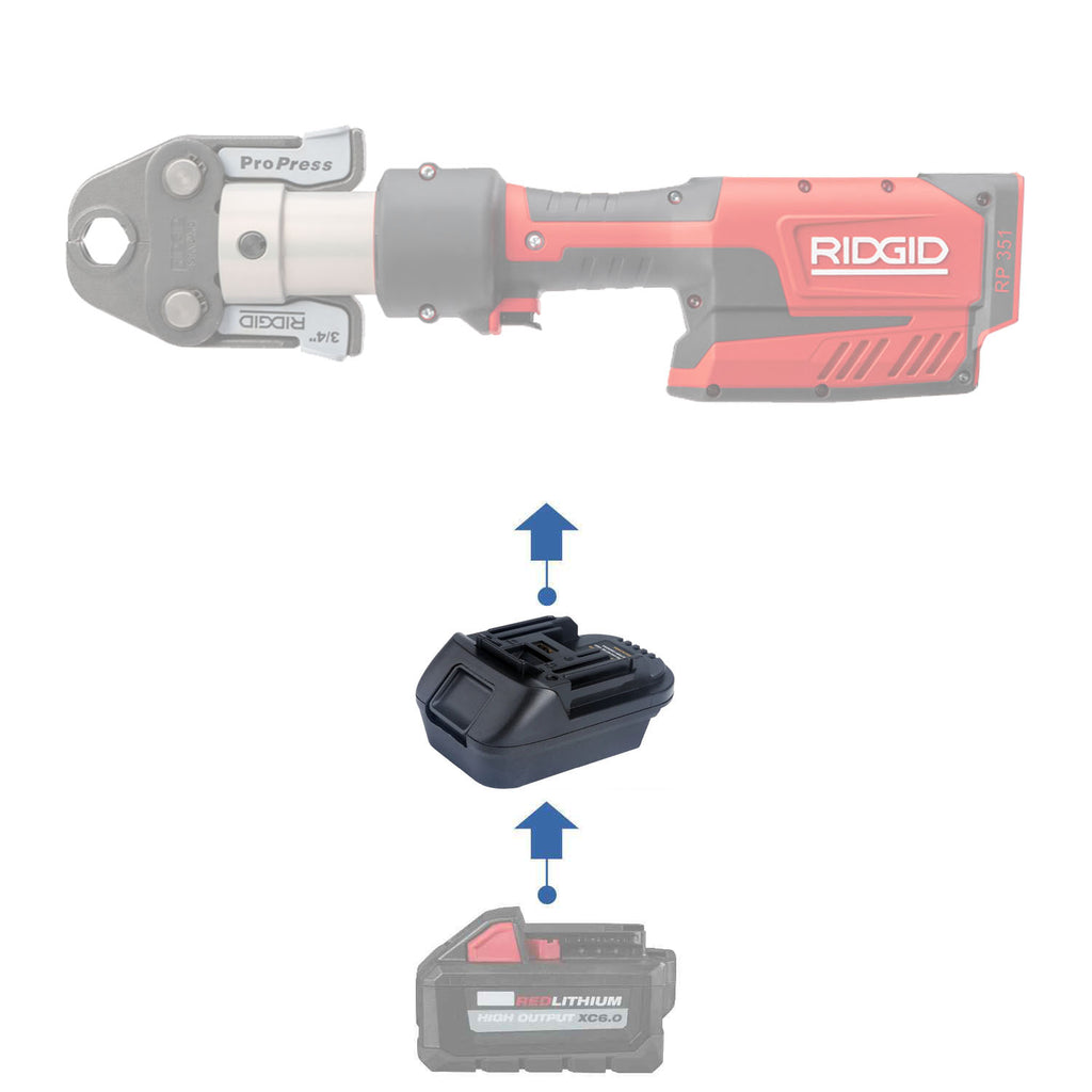 Milwaukee M18 vers RIDGID 18V ROUGE Adaptateur de batterie