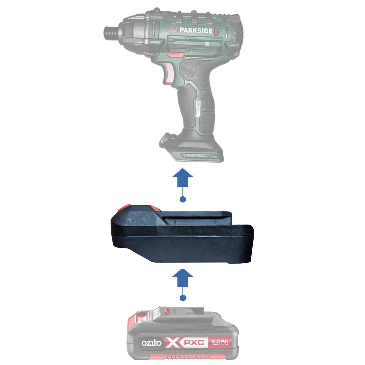Adaptateur de batterie Ozito PXC 18V vers Parkside X20V