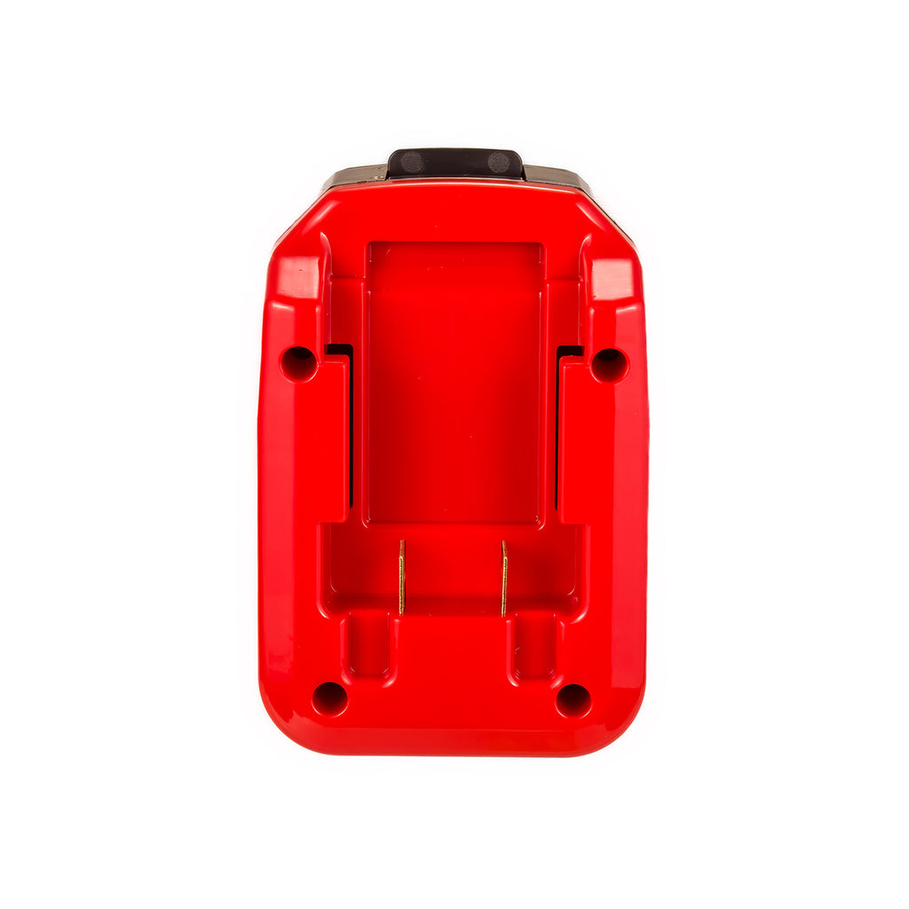 Porter Cable 20V to Porter Cable 18V Ni-Cd battery adapter - battery-side connection with twin copper blades, front view