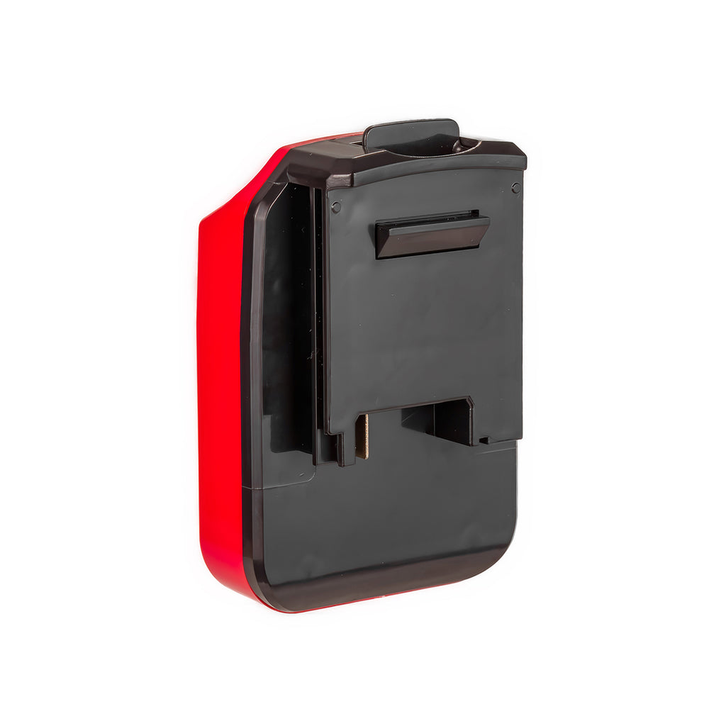 Porter Cable 20V to Porter Cable 18V Ni-Cd battery adapter - tool-side connection with its raised rail and long slot