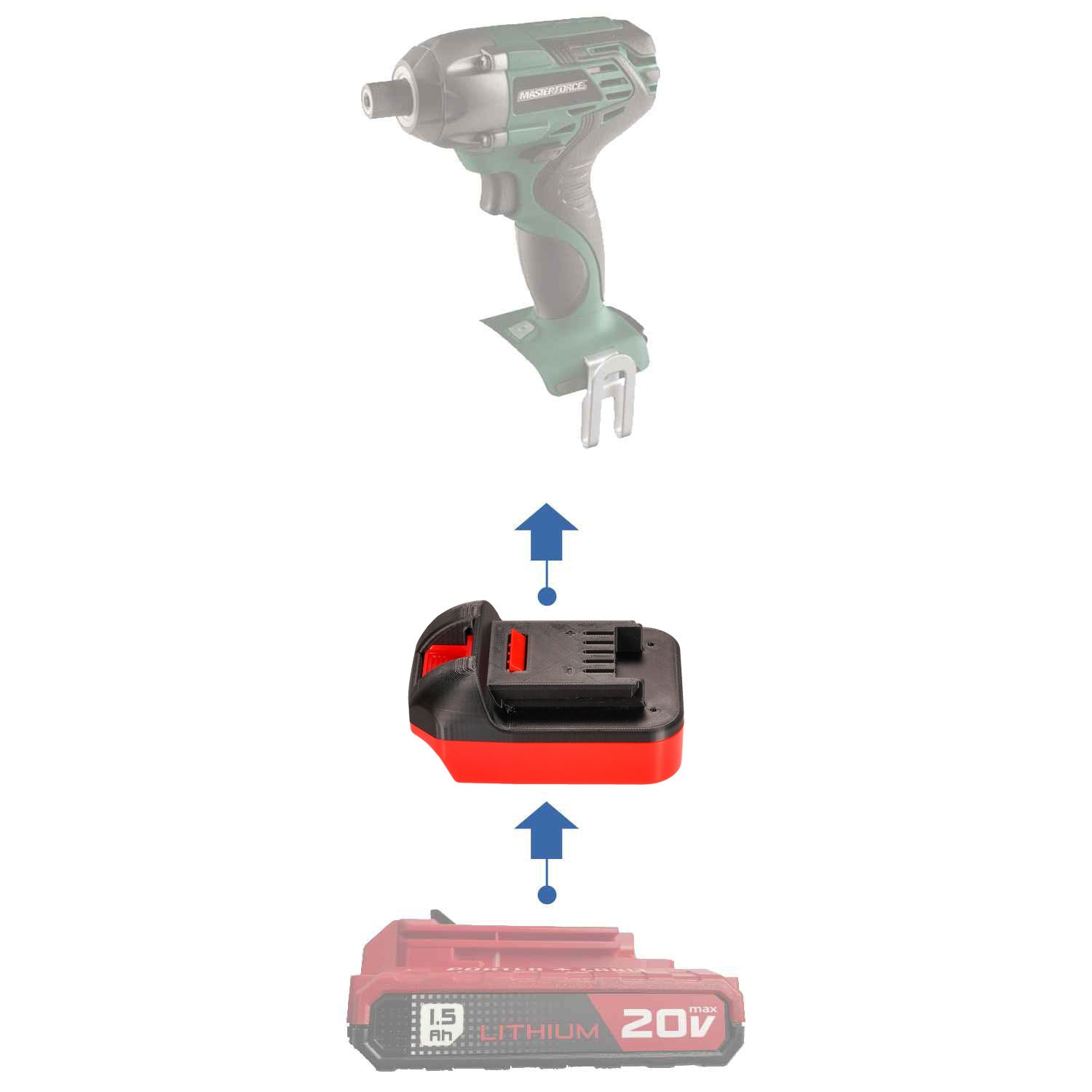 Adaptateur de batterie Porter Cable 20V vers Masterforce 20V