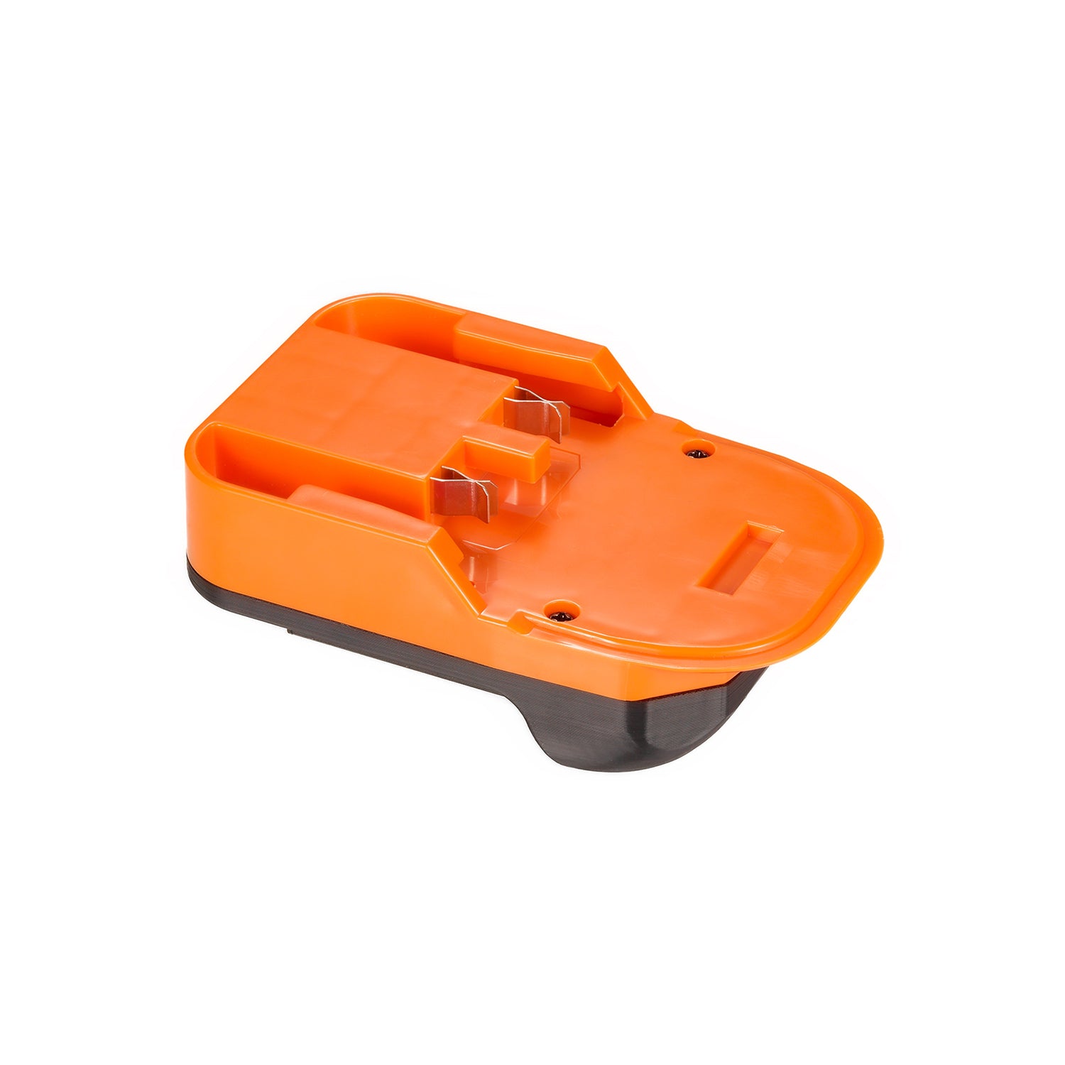 RIDGID 18V to Masterforce 20V battery adapter - battery-side connection, twin copper spring contacts and guide rails