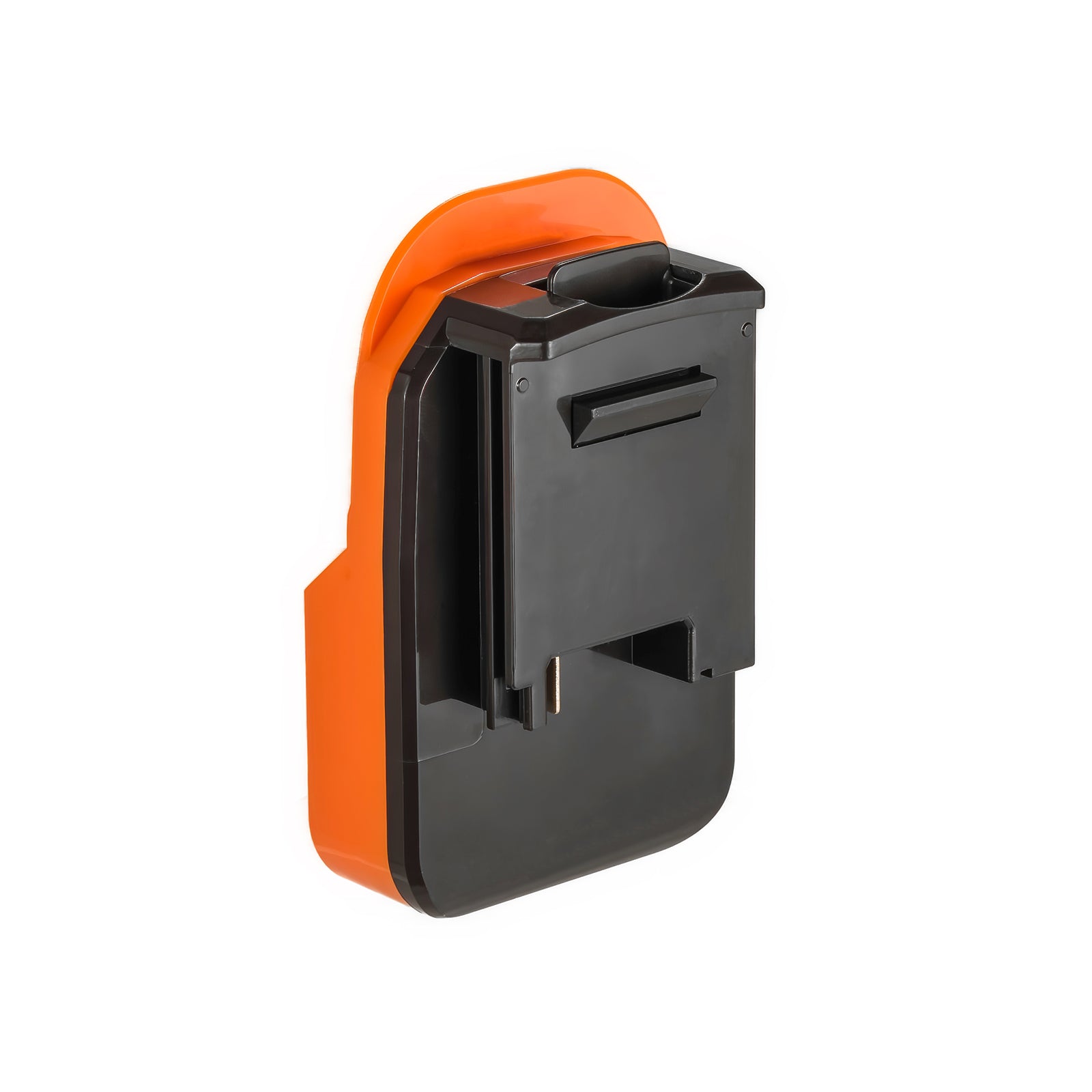 RIDGID 18V to Porter Cable 18V Ni-Cd battery adapter - battery-side connection, rail channel and a copper contact