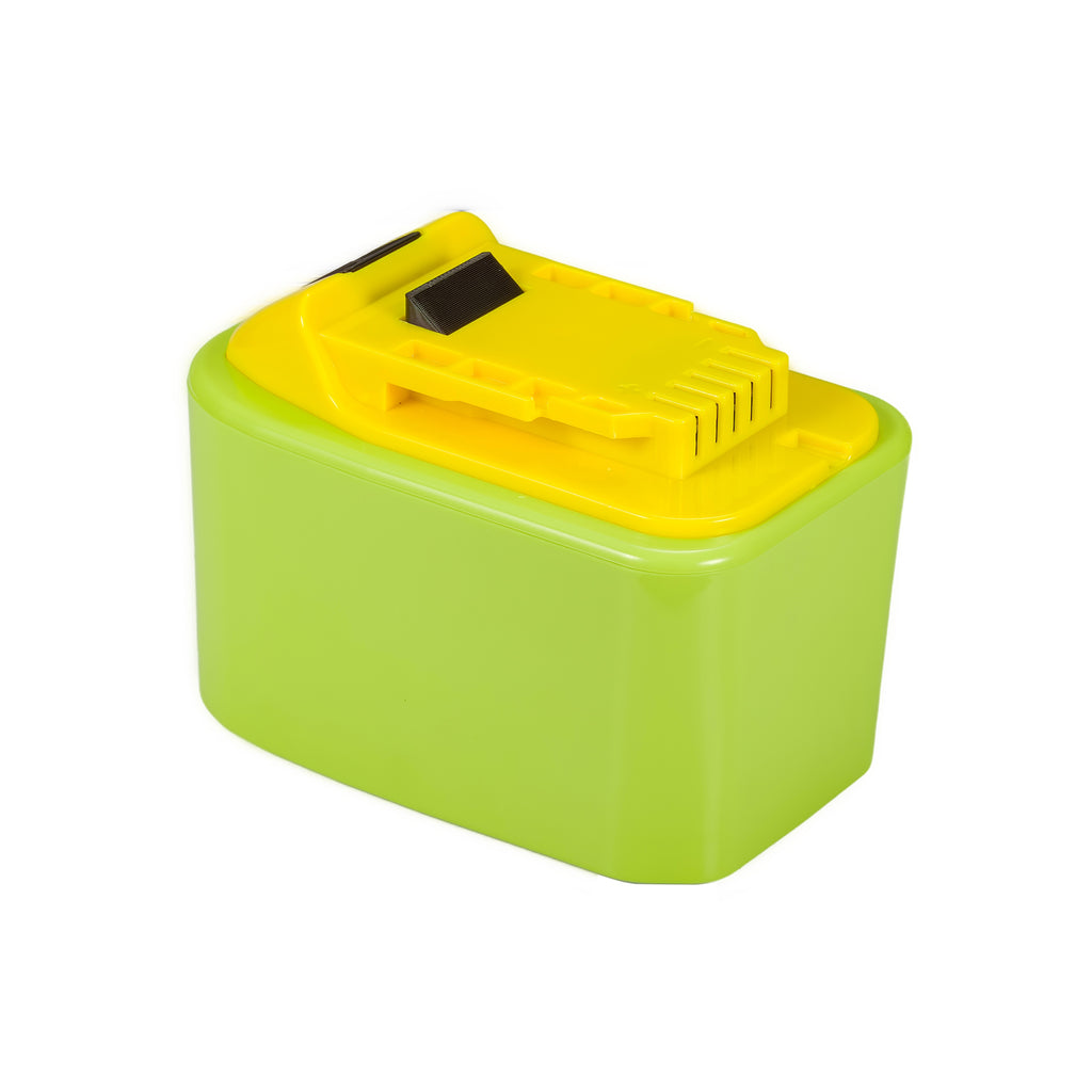 Ryobi 18V ONE+ to Hercules 20V battery adapter - Hercules tool-side connection and latch rail, over the green body