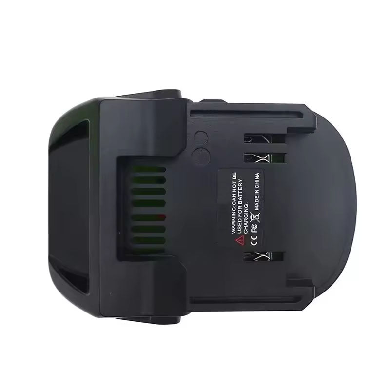 Ryobi 18V ONE+ to Metabo HPT 18V battery adapter - Metabo HPT tool-side connection face on, twin spring-clip terminals