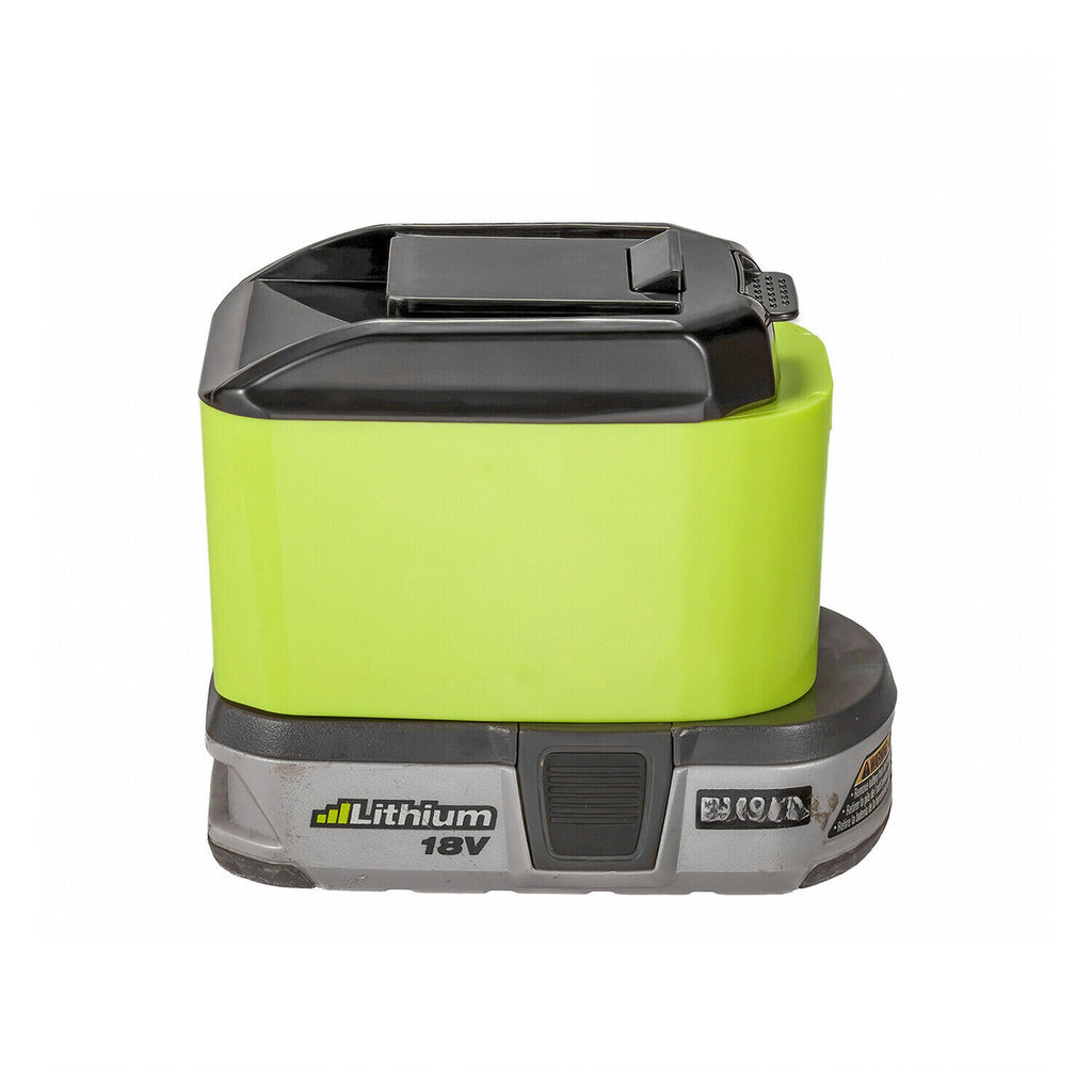 Ryobi 18V ONE+ to WORX 20V PowerShare (Orange) battery adapter - fitted to the Ryobi 18V ONE+ battery, WORX tool side upward