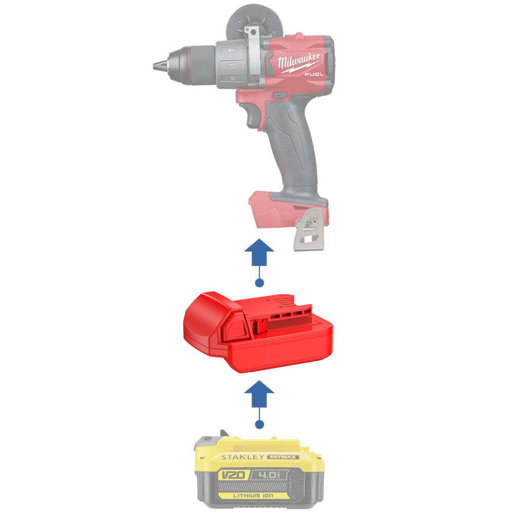 Stanley V20 vers Milwaukee M18 Adaptateur de batterie