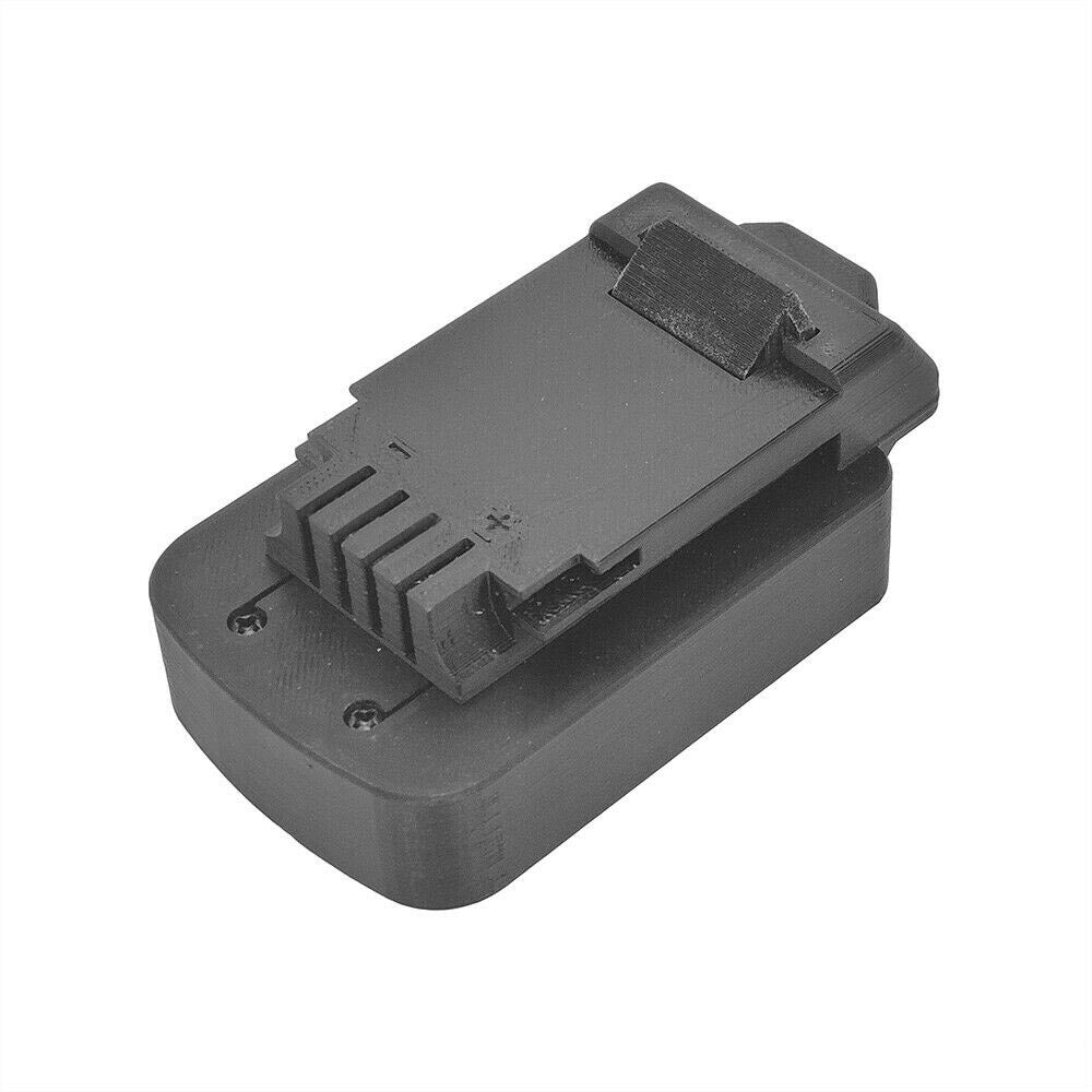 Stanley V20 to Porter Cable 20V battery adapter - black tool-side connection with the raised terminal rail, vent fins