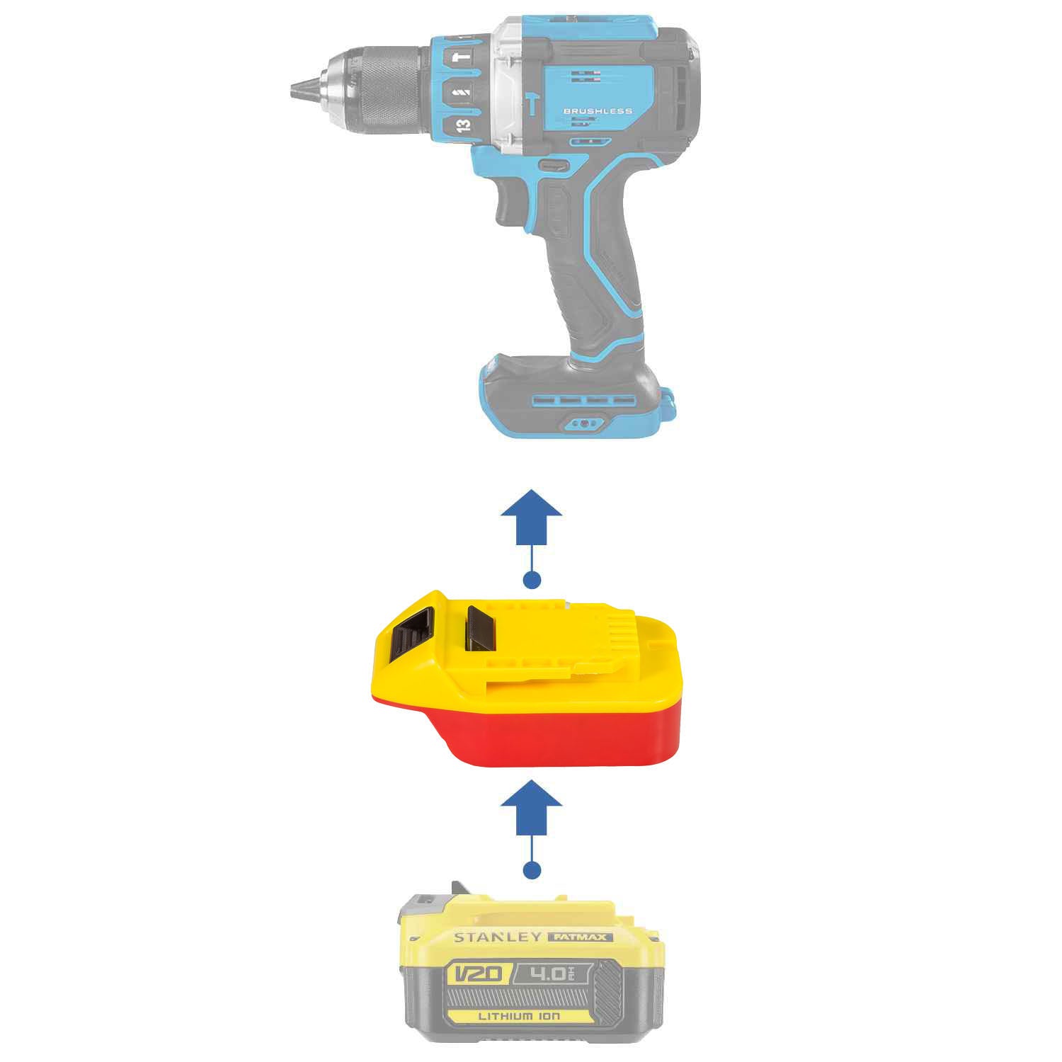 Adaptateur de batterie Stanley V20 vers Hercules 20V