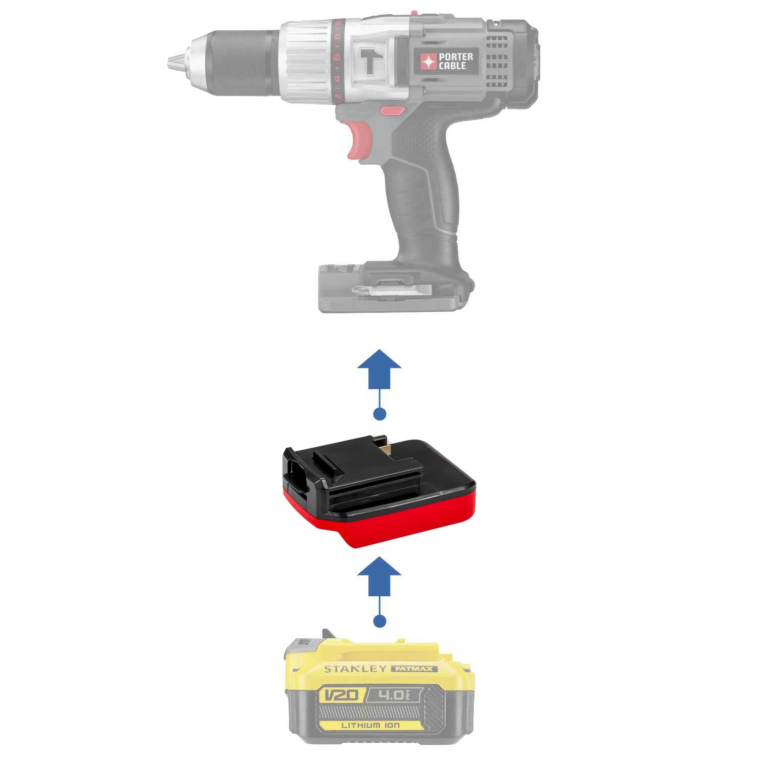 Adaptateur de batterie Stanley V20 vers Porter Cable 18V