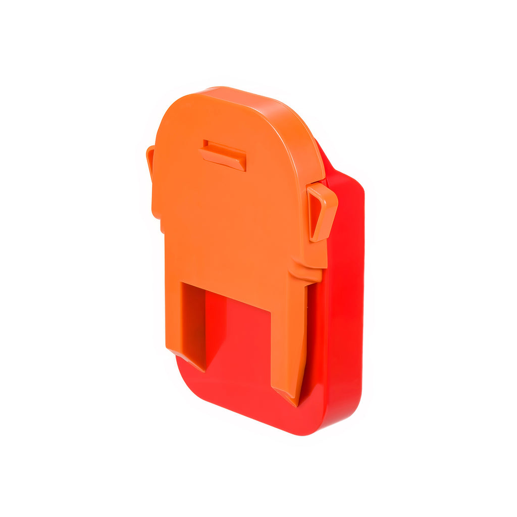 Stanley V20 to AEG 18V battery adapter - tool-side connection square on, raised rib and a release catch at each side