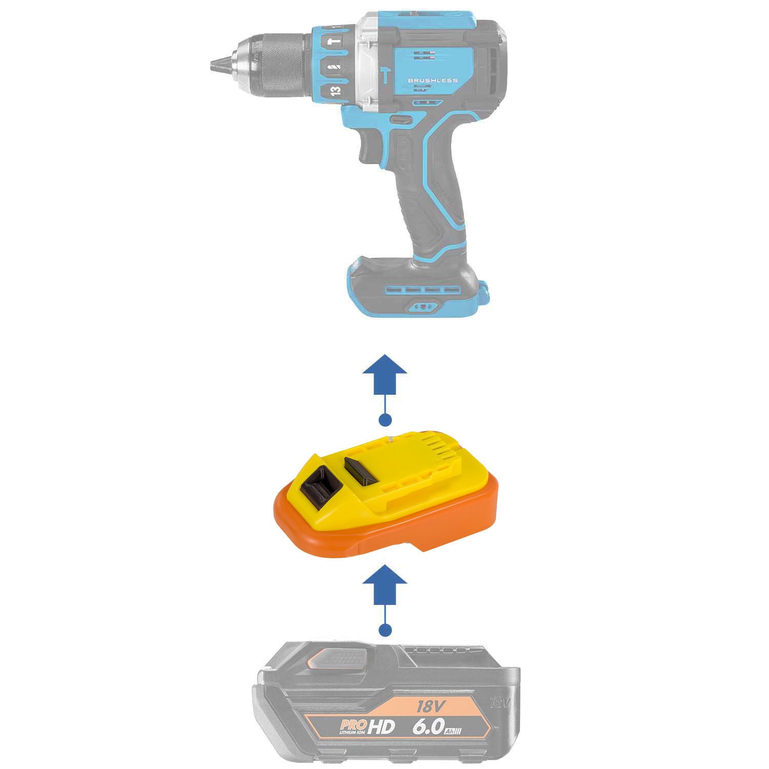AEG 18V vers Hercules 20V Adaptateur de batterie