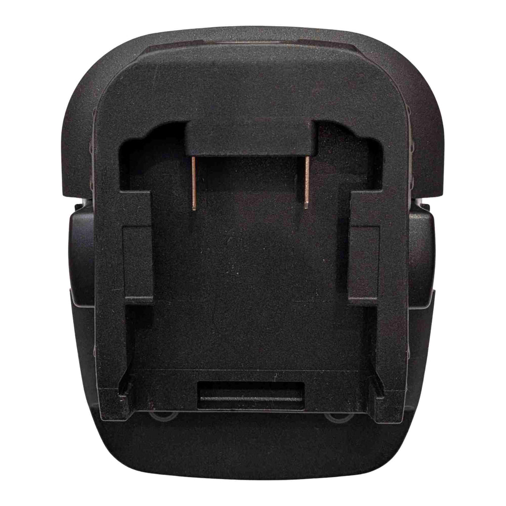 Bauer 20V to DeWalt 18V Ni-Cd battery adapter - battery-side connection with twin copper blades in the pocket