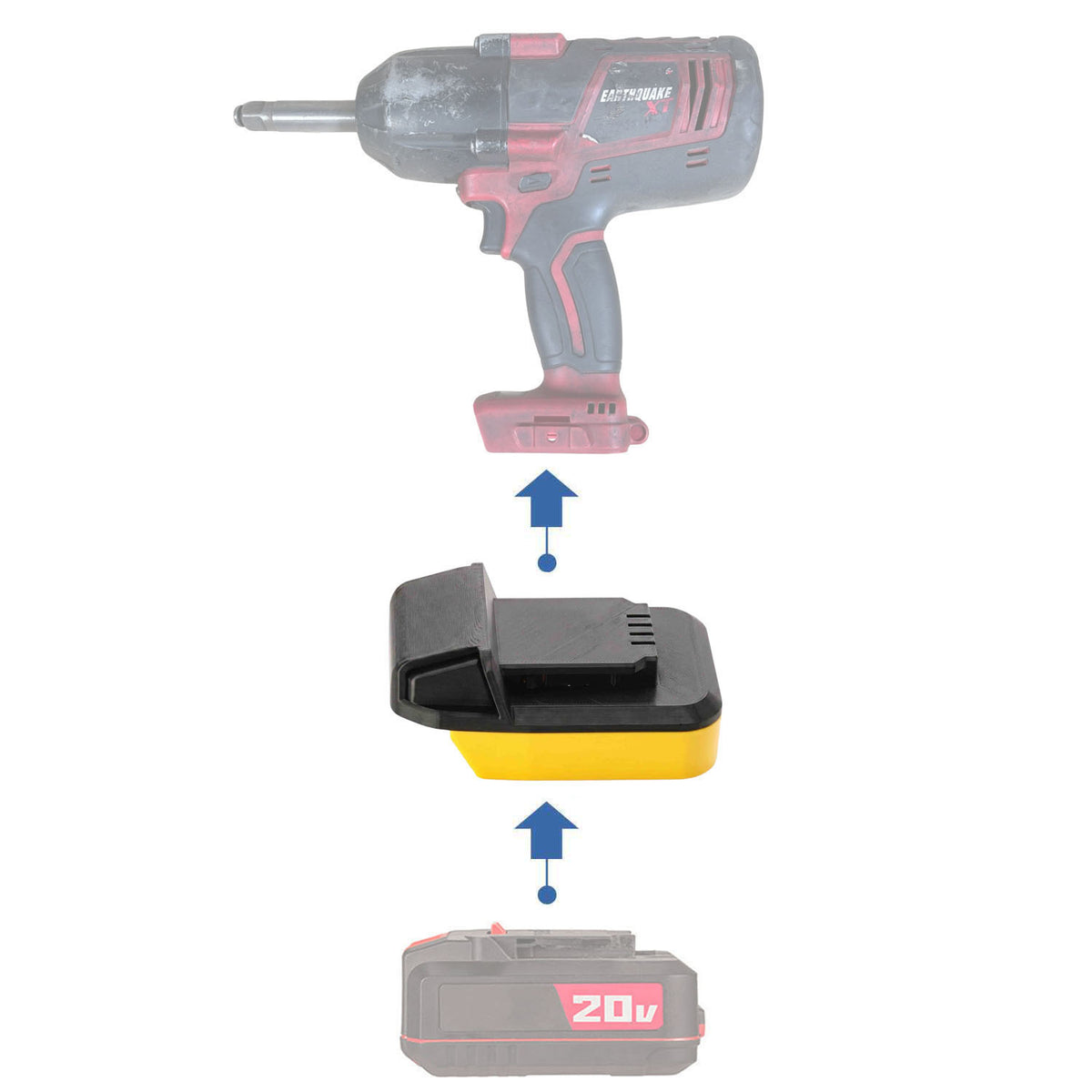 Bauer 20V vers Earthquake 20V XT Adaptateur de batterie