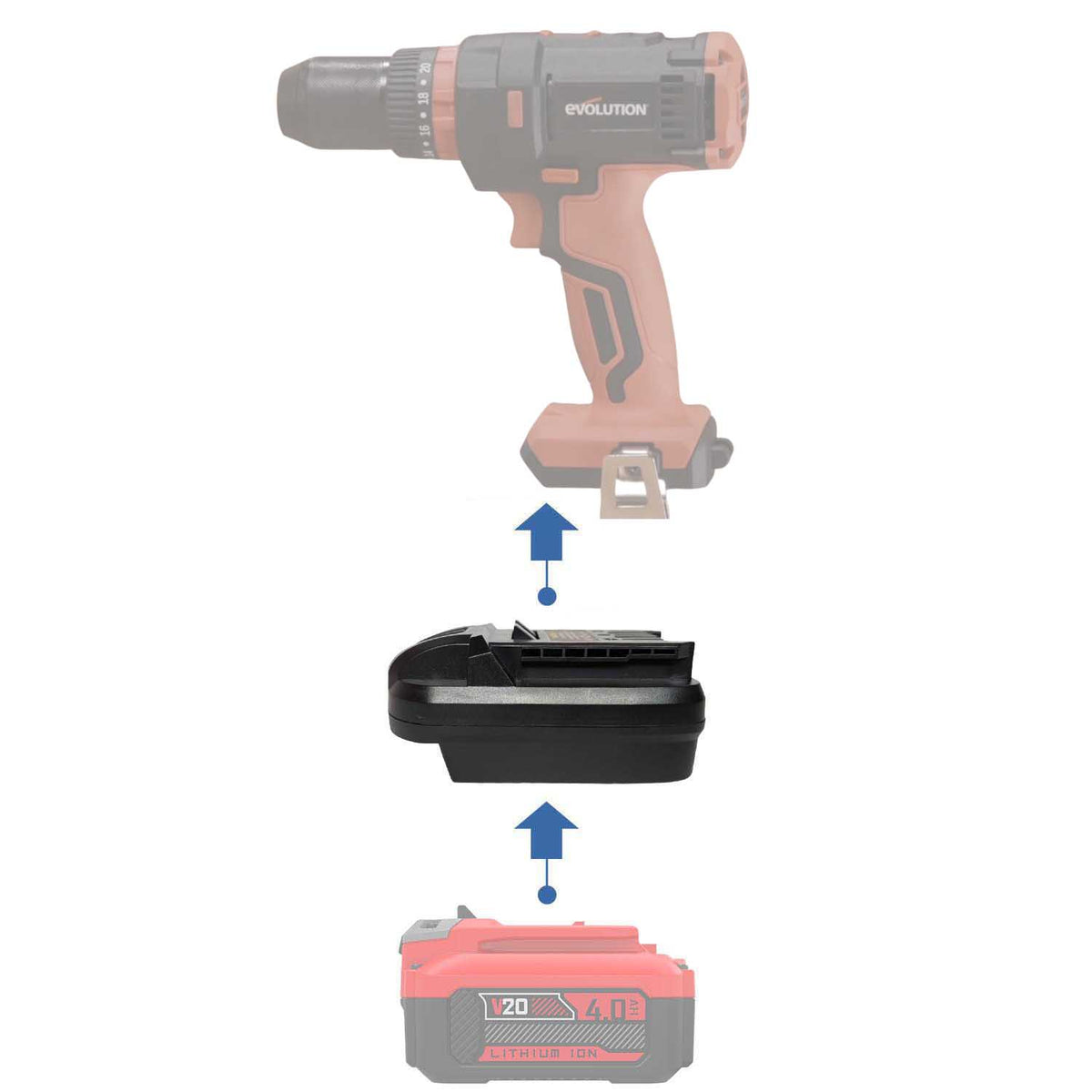 Craftsman 20V vers Evolution 18V EXT Adaptateur de batterie