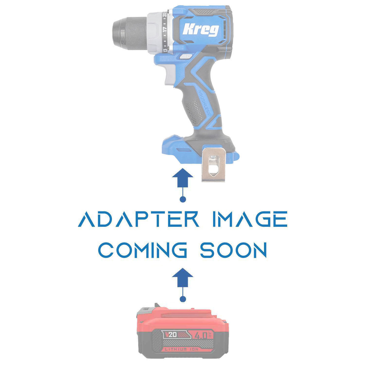 Craftsman 20V vers Kreg 20V Blue Ion Adaptateur de batterie